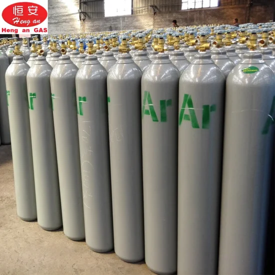 Bombola di gas argon liquido industriale da 50 litri con capacità di 200 bar, pura al 99,99%.